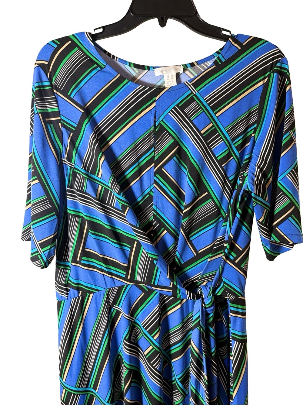 Plus Size London Times Shark-bite Hem Dress